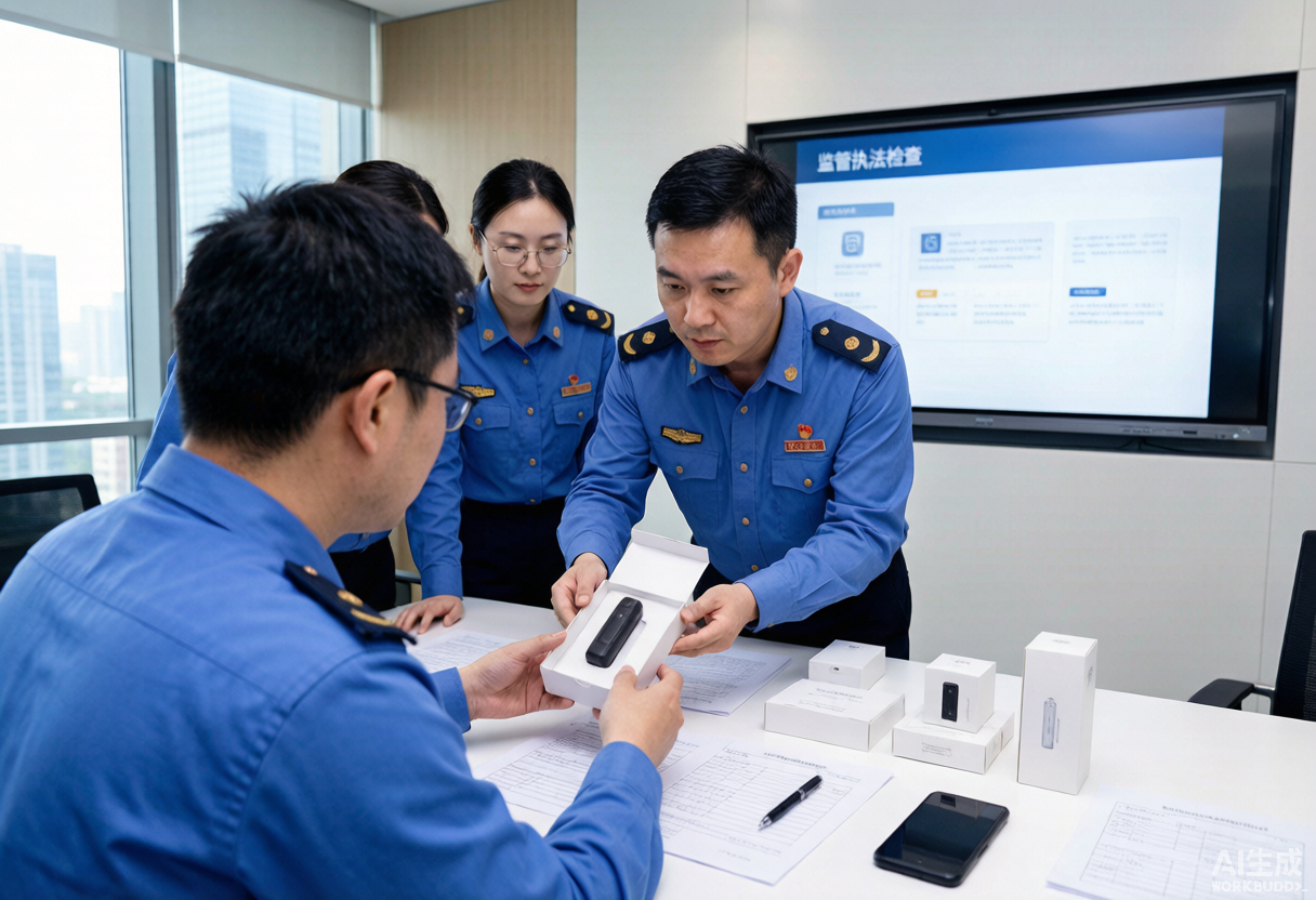 China State Tobacco Monopoly Bureau officials conducting regulatory enforcement on iMiracle Elf Bar vape products